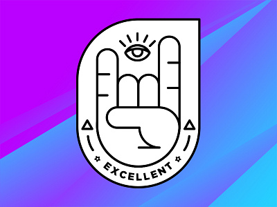 Excellent Sticker decal excellent eye hand horns icon rock sticker symbol winning