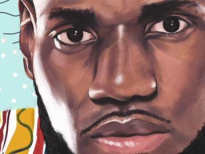 LeBron Detail basketball digital painting espn hoops king lakers lebron james nba paint portrait sports