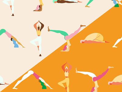 Google Patterns: Yoga athletics body calm colorway design flexible google illustration meditation move movement pattern pose shape smallthanks split sport ui vector yoga