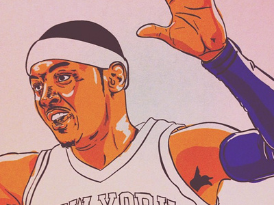 Carmelo Illustration - Sneak Peak basketball carmelo color dribble illustration knicks nba new york olympics team usa