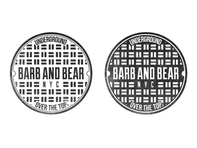 Barb and Bear art barb and bear brand branding brooklyn gritty hipster icon logo manhole nyc scene sewer stamp start up underground website
