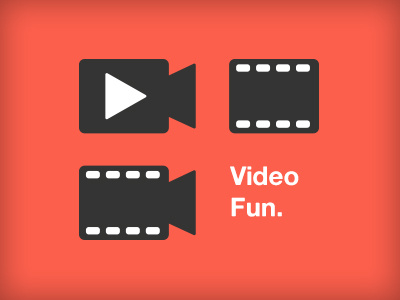 Video Icons app button createmate design development film fun icon set icons play simple strip video videography