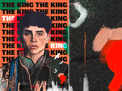 The King abstract artwork chalamet collage design digital painting drawing england film illustration key art lettering movie netflix painting photo portrait poster the king typography