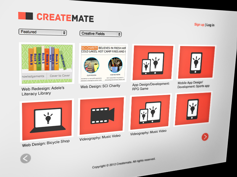 Createmate Layout by Tim McAuliffe on Dribbble