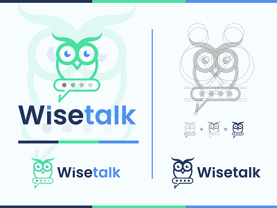 Wisetalk brand logo branding branding logo business logo chat icon chat logo chating logo creative creative logo design graphic design illustration logo minimalist modern owl logo owltalk logo vector wisetalk logo