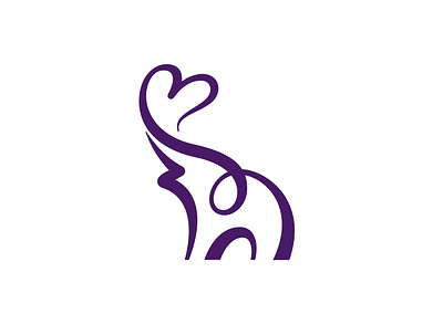 Elephant brand elephant heart icon logo logomark symbol