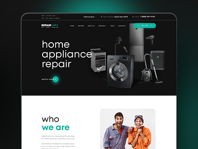 Redesign web site for repair company brand care clean desktop figma redesign repair ui ux website