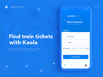 Kaola. IOS app for train tickets booking blue clean mobile app tickets trains ui ux
