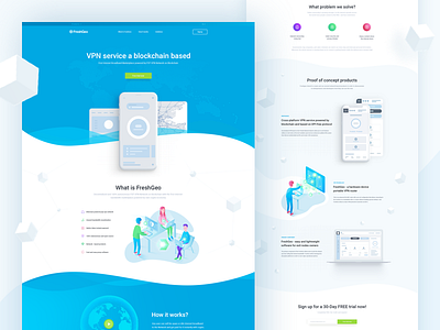 The landing page for VPN service FreshGeo