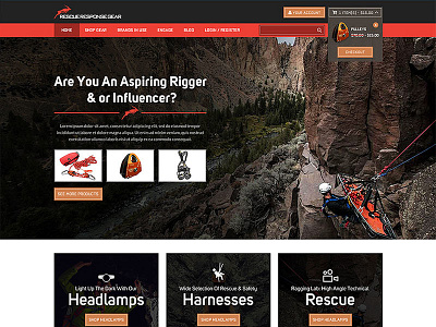 Rescue Response Gear Concept graphic design landing layout mockup modern page psd uiux web design