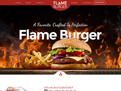 Flame Burger Concept drinks fastfood flameburger graphicdesign uiux webdesign