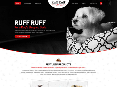 Ruff Ruff animals bed dog ecommerce homepage pet ui ux webdesign