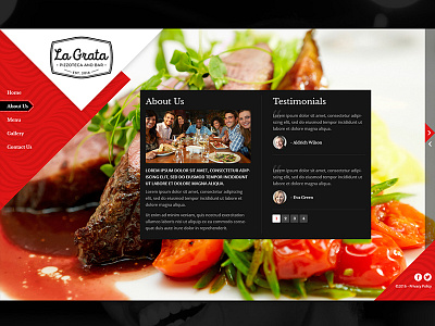 La Grata Pizzoteca & Bar Aboutpage Concept bar food fooddrinks homepage pizzoteca restaurant webdesign webpage