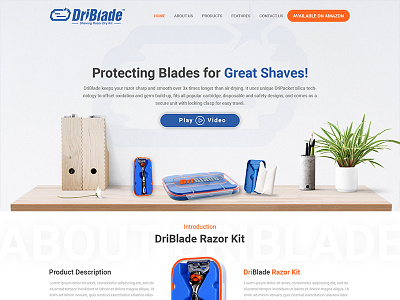 DriBlade Shaving Razor Dry Kit Concept case dribiz driblade drikit homepage layout psd razor shaving webdesign
