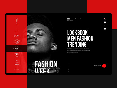 Fashion Week Hero Banner fashion fashion landing page hero banner red and black theme ui ui design webpage