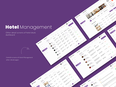 Hotel Deals Dashboard Screens admin panel dashboard graphic design guest list page hotel dashboard screens hotel management reviews page room list page ui