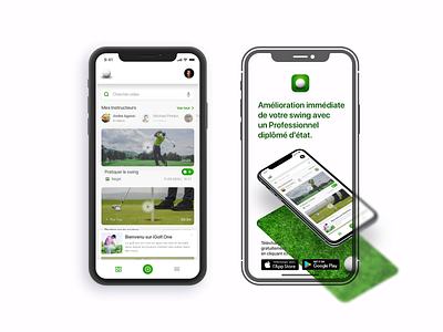 iGolfOne — iOS App app app design branding golf hero section ios mainpage mobile service site sport trainer ui ux