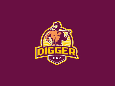 Digger Bar bar graphic design identity logo logotype mark retro