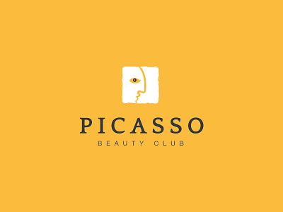 Picasso beauty cubism face graphic design identity logo mark square