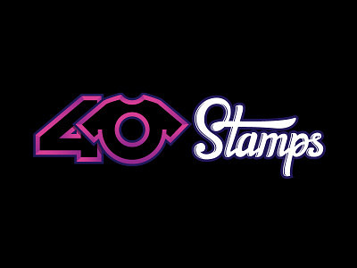 40 Stamps 40 calligraphy graphic design identity lettering logo mark pink retrowave shirt t shirt violet