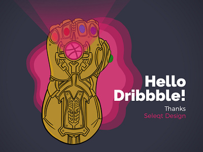 Hello Dribbble avengers debut shot gauntlet hello dribbble illustration marvel thanos
