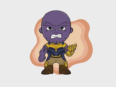 Thanos avengers fanart gauntlet illustration infinity stones infinitywar marvel thanos