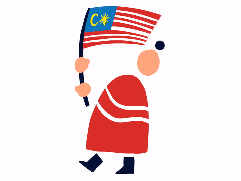 Merdeka! animation bookoflai flag graphic illustration malaysia merdeka red
