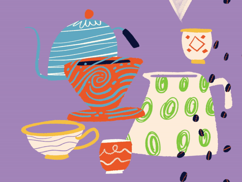Making Coffee animation bookoflai coffee coffee bean coffee cup graphic illustration malaysia purple