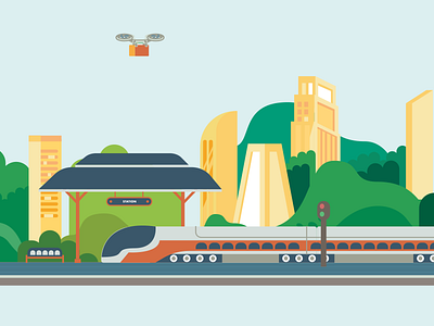 Vision & Pathway animation city future graphic illustration melbourne motion pathway town train vision