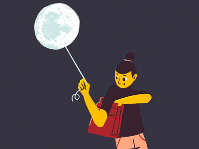 Moon ballon balloon festival graphic illustration moon