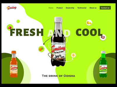 Fresh and Cool Drink website Landing Page ui web design