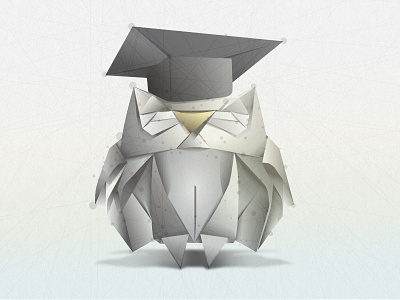 Learning Owl adobe bird education graduation illustration illustrator origami vector