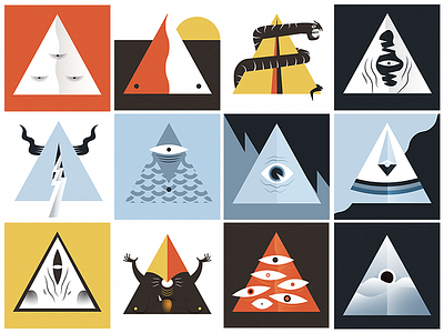 Sample Characters - Illuminati posse character design illuminati illustration vector