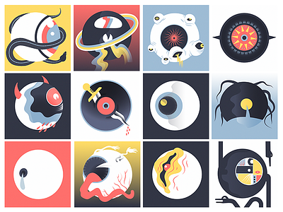All-Seeing Eyballs all seeing eyeo character design illustrator prints vector