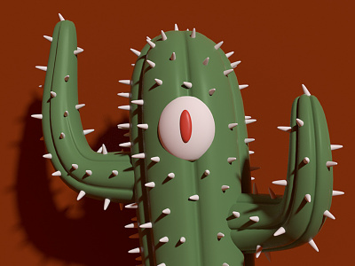 Cact-Eye 3d 3dillustration cactus character design mexico modo