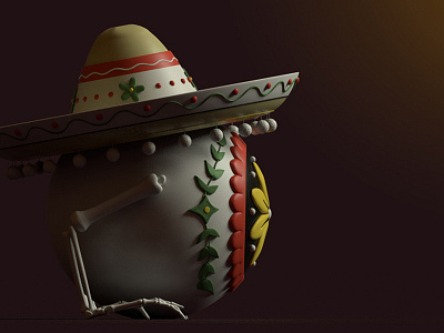 Eye-Eye-Eye 3d 3dillustration cactus character design day of the dead mexico modo