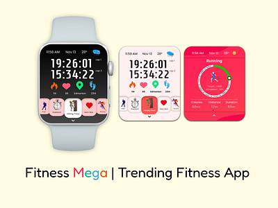 Fitness Mega | Fitness App app design figma fitness smart watch ui ux
