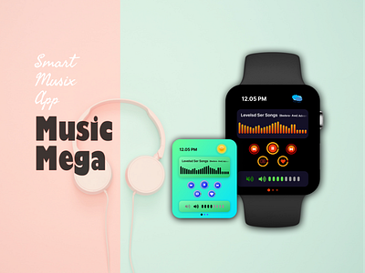 Music Mega | Smart Musix App app figma music smart watch ui ux