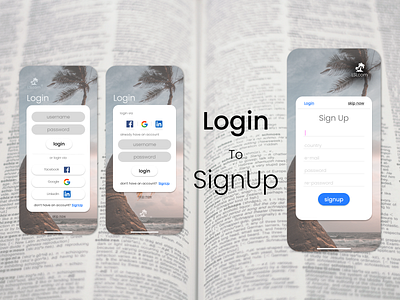 Login to SignUp app figma login signup ui ux