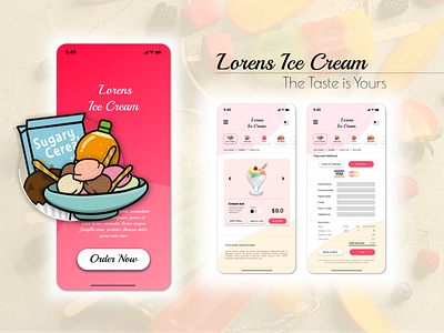 Ice Cream Delivery App app design figma ice cream ice cream delivery online order purchasing ui ux