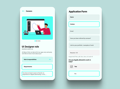 Day 7: Application Form - 60 days of Interface Design app design illustration ui ux