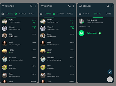 Day 8: WhatsApp Replica - 60 days of Interface Design app design graphic design illustration ui ux