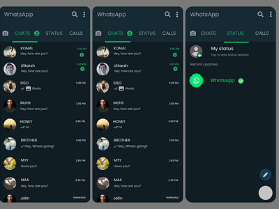 Day 8: WhatsApp Replica - 60 days of Interface Design