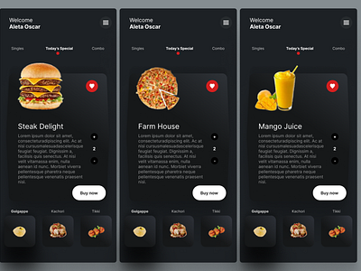 Day 22: Food Delivery Dark UI - 60 days of Interface Design