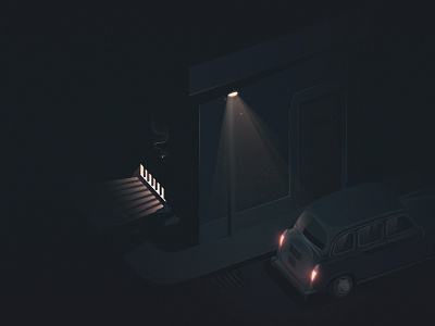 Night Scene Part.2 car dark home illustration light night night scene nightscene street „car at night