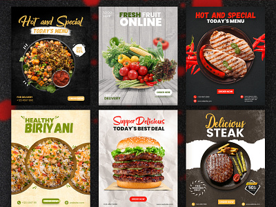 Fast food social media post design for instagram. ads banner media post social banner social media post