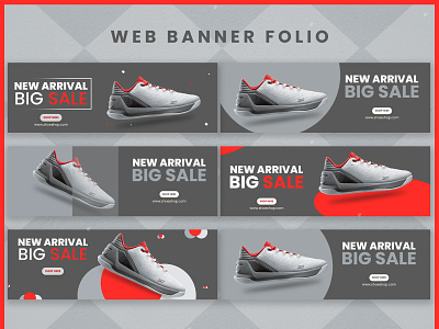 Web banner folio shoe brand. banner facebook banner design social media post web banner web banner templete