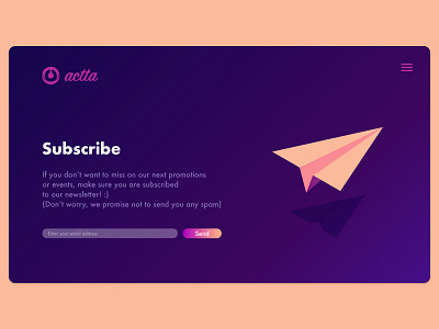 Daily UI :: 026 Subscribe