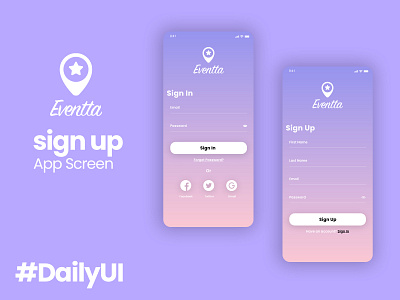 Daily UI :: 001 SignUp dailyui signup ui design