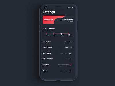 Daily UI :: 007 Settings settings ui ui design